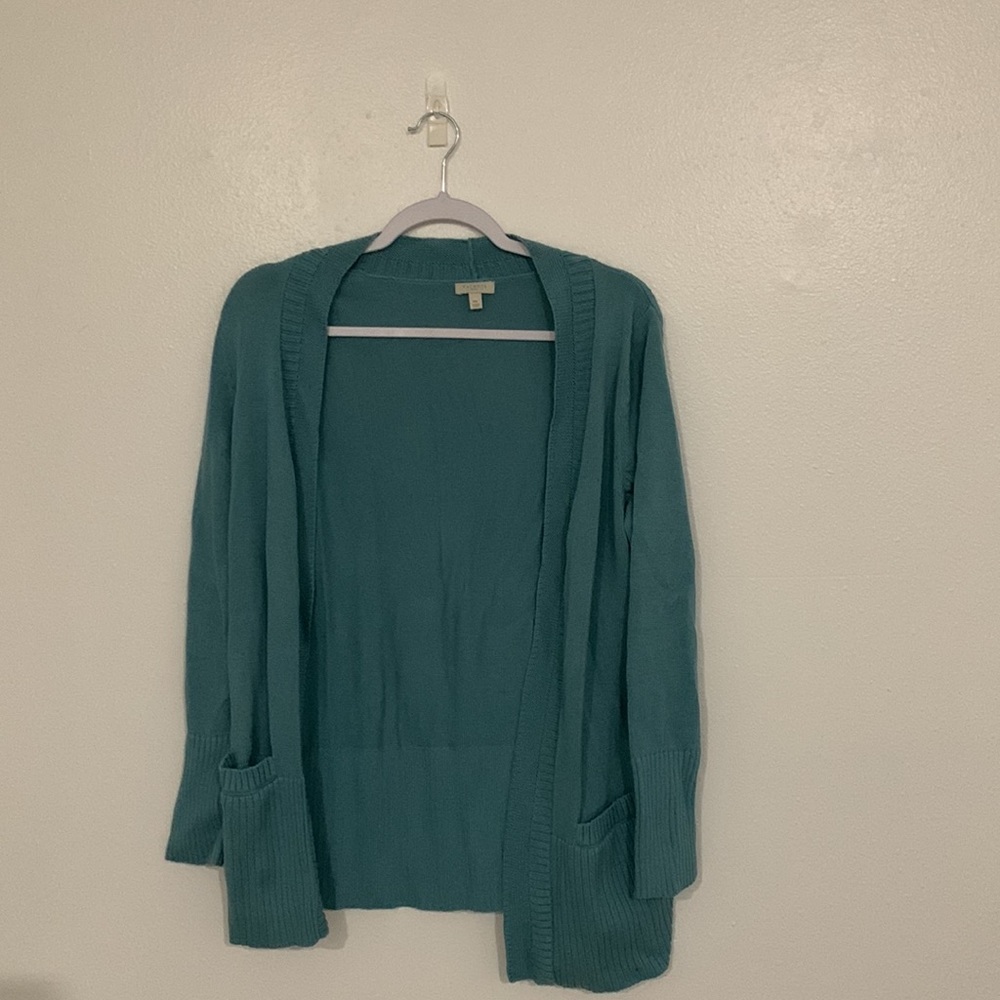 Talbots Textured Shaker-Stitch Long-Line Open-Front Sweater for Women M